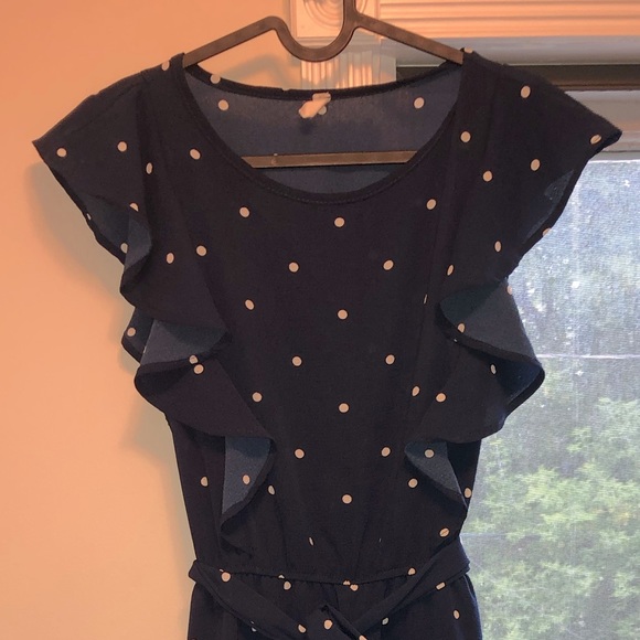 Pink Blush Navy Polkadot Maternity Dress - Picture 3 of 4